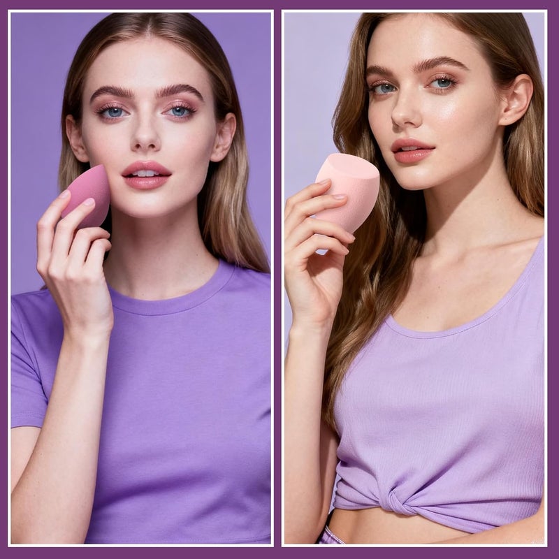 AuraRay 17PCS Makeup Sponge Set for Foundation with 6PCS Powder Puff, 3PCS Mini Makeup Sponges, 3PCS Foundation Mini Make Up Sponge Puff and 1PCS Make Up Sponges Holder - Image 5